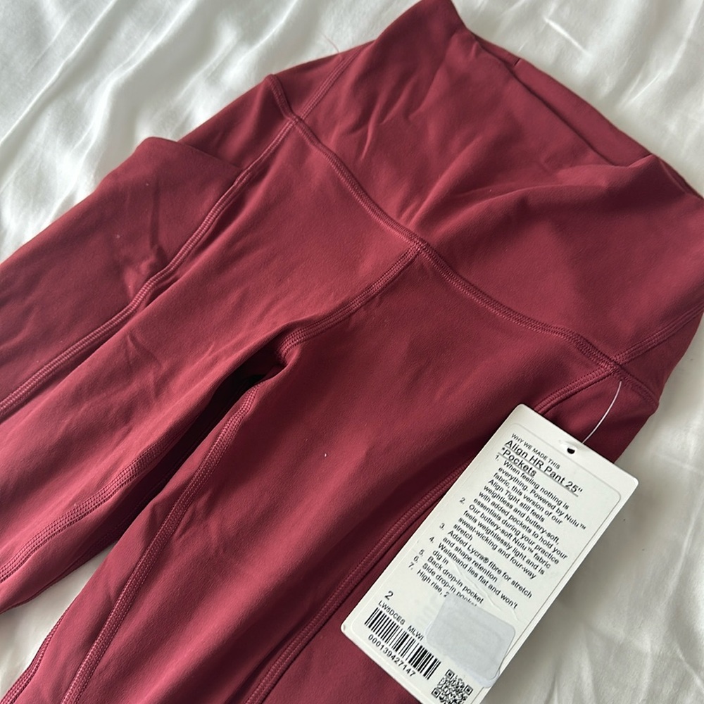BNWT Align HR pant 25” With pockets in mauve